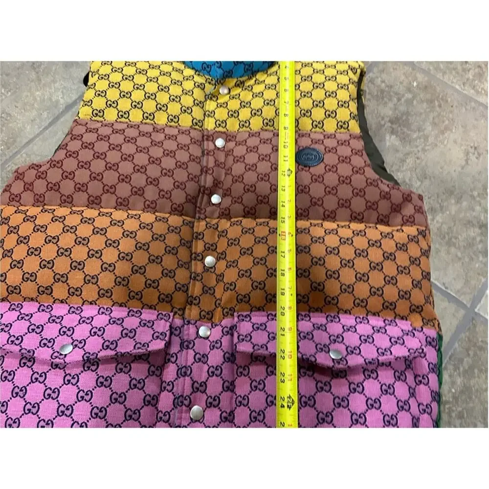 Men's Gucci Multicolor Yellow Blue Pink Patchwork GG down size 48